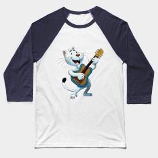 Cat playing guitar an singing - funny illustration for cat lovers Baseball T-Shirt